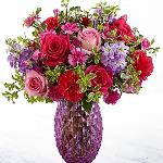 Reference #  18-S1
Starting at $49.99
Blossoming with unmatched color and texture, this fresh flower arrangement brings together pink roses, hot pink roses, purple gilly flower, hot pink carnations, violet mini carnations, and lush greens to create a gorgeous presentation. 