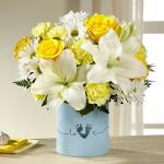 Reference #  BB1-d
Starting at $45.99
Blooming with warmth and sunlight, this gorgeous flower bouquet brings together yellow roses, yellow carnations, yellow mini carnations, white Asiatic Lilies, and white traditional daisies to create a memorable gift.