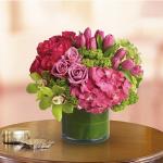 Reference # T82-1
Starting at $99.95
Zen-like feel of the lush pink and green blooms. Flowers include green hydrangea, pink hydrangea, green cymbidium orchids, hot pink roses, lavender roses, pink tulips.