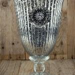 Reference # VIN 51210
Silver Mercury Glass Vase
with emblem 10.5" 
with flower
$ 59.00