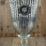 Reference # VIN 51210
Silver Mercury Glass Vase
with emblem 10.5" 
with flower
$ 59.00