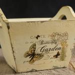 Reference # VIN 5126
Butterfly Garden 6.5" carved wood box with handles 
with flowers 
$  35.00 